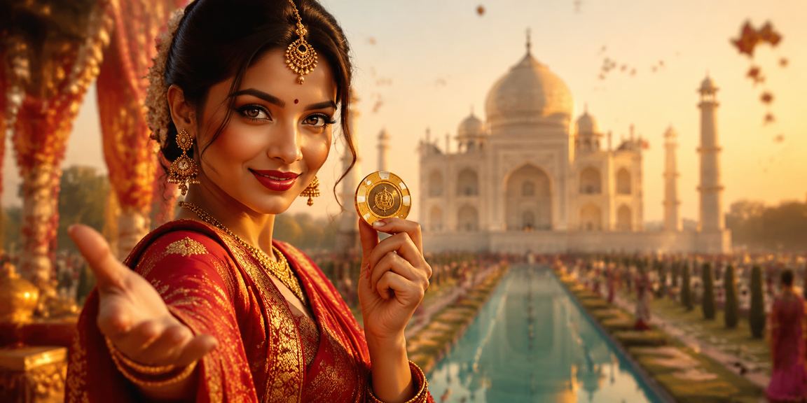 Players enjoying Teen Patti near Taj Mahal